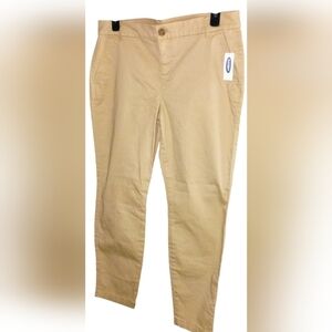 Women's Old Navy Cotton Khaki Straight Leg Pants Size 14 Petite NWT 4 Pocket